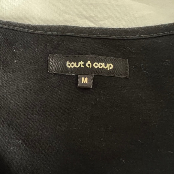 Tout a Coup Asymmetric Midi Black Cotton blend Mesh Whimsigoth grunge Dress M - Picture 11 of 16